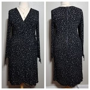 WILD FABLE Crepe Chiffon L/S Faux Wrap Midi-Dress